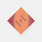 Silver Star Blume auf Orange Wedkins Serviette (Ecke)
