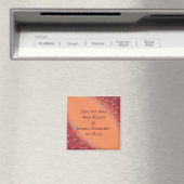 Silver Star Blume, Orange Speichern Sie das Datum Magnet (In Situ (Geschirrspüler))