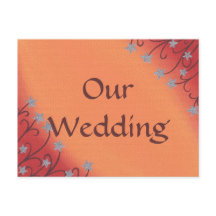 Silver Star Blume Orange Wedding Einladende Postka