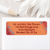 Silver Star Blume Red Orange Address Labels (Insitu)