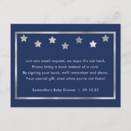Silver Star Book Request Card, Bücher für das Baby Einladungspostkarte