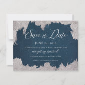Silver Star Celestial Winter Frost Wedding Save The Date (Vorderseite)