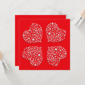 Silver Star Hearts on Red Background Karte (Vorderseite/Rückseite Beispiel)