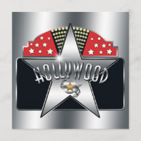 Silver Star Hollywood Typografie Retro Einladung