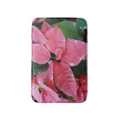 Silver Star Marble Poinsettias Pink Holiday Floral Badematte (Vorderseite Vertikal)