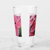 Silver Star Marble Poinsettias Pink Holiday Floral Glas (Links)