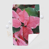 Silver Star Marble Poinsettias Pink Holiday Floral Golfhandtuch (Insitu)