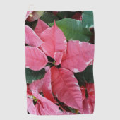 Silver Star Marble Poinsettias Pink Holiday Floral Golfhandtuch (Vorderseite)