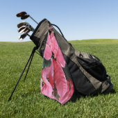 Silver Star Marble Poinsettias Pink Holiday Floral Golfhandtuch (Gras)