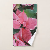 Silver Star Marble Poinsettias Pink Holiday Floral Handtuch (Handtuch)
