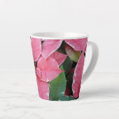 Silver Star Marble Poinsettias Pink Holiday Floral Milchtasse (Rechte Ecke)
