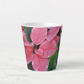 Silver Star Marble Poinsettias Pink Holiday Floral Milchtasse (Vorderseite)