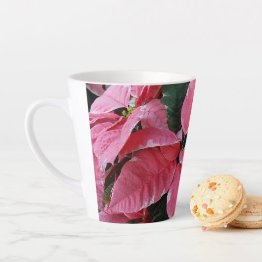 Silver Star Marble Poinsettias Pink Holiday Floral Milchtasse (Beispiel)