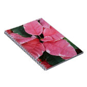 Silver Star Marble Poinsettias Pink Holiday Floral Notizblock (Rechte Seite)