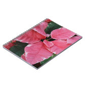 Silver Star Marble Poinsettias Pink Holiday Floral Notizblock (Linke Seite)
