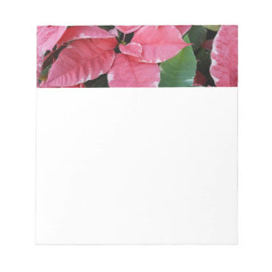 Silver Star Marble Poinsettias Pink Holiday Floral Notizblock
