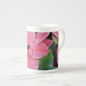 Silver Star Marble Poinsettias Pink Holiday Floral Porzellantasse (Vorderseite Rechts)