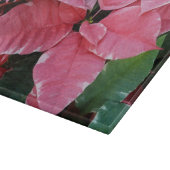 Silver Star Marble Poinsettias Pink Holiday Floral Schneidebrett (Ecke)