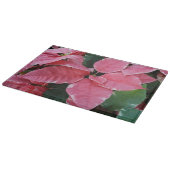 Silver Star Marble Poinsettias Pink Holiday Floral Schneidebrett (Ecke)