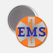 Silver Star of Life mit Blue EMS Magnet (Vorderseite/Rückseite)