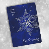 Silver Star Snowflake Winter Sky Wedding Einladung