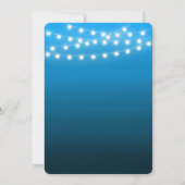 Silver Star String Light Blue Gradient Birthday Einladung (Rückseite)