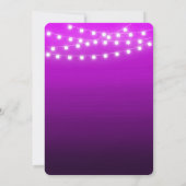 Silver Star String Light Magenta Gradient Geburtst Einladung (Rückseite)