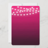 Silver Star String Light Pink Gradient Geburtstag Einladung (Rückseite)