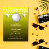 Silver Star String Light Yellow Gradient Birthday Einladung