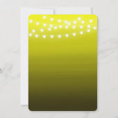 Silver Star String Light Yellow Gradient Birthday Einladung (Rückseite)