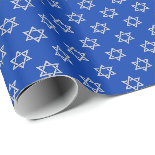 Silver Star von David auf Blue Geschenkpapier (Rolleneckpunkt)