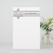 Silver Star von David Custom Personal Stationery Briefpapier (Stehend Vorderseite)