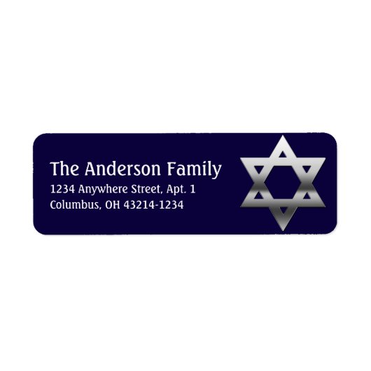 Silver Star von David Hanukkah Address Labels d1 (Vorne)