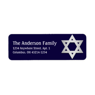 Silver Star von David Hanukkah Address Labels d2