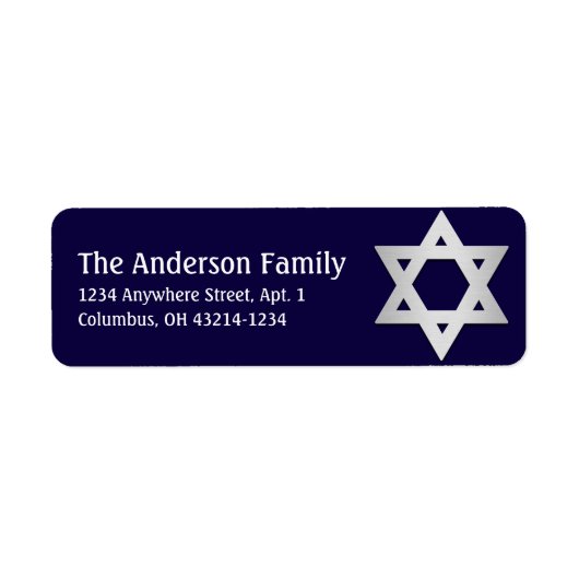 Silver Star von David Hanukkah Address Labels d2 (Vorne)