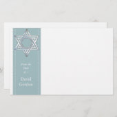 Silver Star von David/Jewish Personal Stationery Briefpapier (Vorne/Hinten)