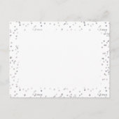 Silver Stardust Confetti Save the Date Ankündigungspostkarte (Rückseite)