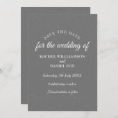 Silver Stardust Confetti Save the Date Card (Vorne/Hinten)