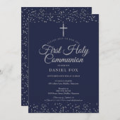 Silver Stardust Erste Heilige Kommune Marine Blau Einladung (Vorne/Hinten)