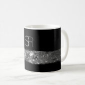Silver Stardust Pinselstriche, Monogramm/Name, sch Kaffeetasse (VorderseiteRechts)