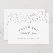 Silver Stardust Wedding Danke Postkarte (Vorne/Hinten)