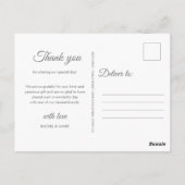 Silver Stardust Wedding Danke Postkarte (Rückseite)