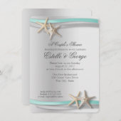 Silver Starfish und Ribbon Couple's Dusche Einladung (Vorne/Hinten)