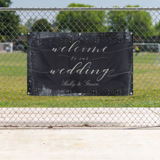 Silver Starry Night Wedding Banner (Insitu)