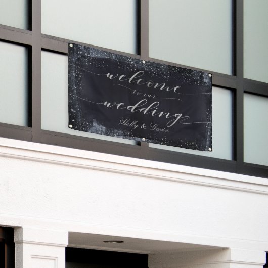 Silver Starry Night Wedding Banner (Äußeres Gebäude)