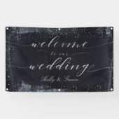 Silver Starry Night Wedding Banner (Horizontal)