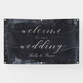 Silver Starry Night Wedding Banner