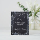 Silver Starry Night Wedding Dankeschön Card Dankeskarte (Stehend Vorderseite)