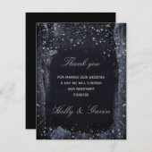 Silver Starry Night Wedding Dankeschön Card Dankeskarte (Vorne/Hinten)