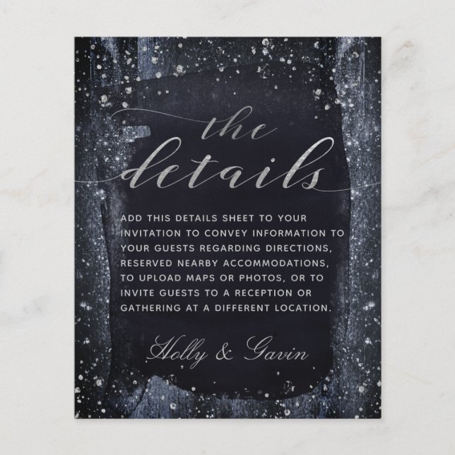 Silver Starry Night Wedding Details Umschließung (Vorderseite)